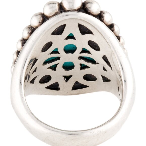 LAGOS TURQUOISE & QUARTZ STERLING SILVER COCKTAIL RING - Picture 5 of 6